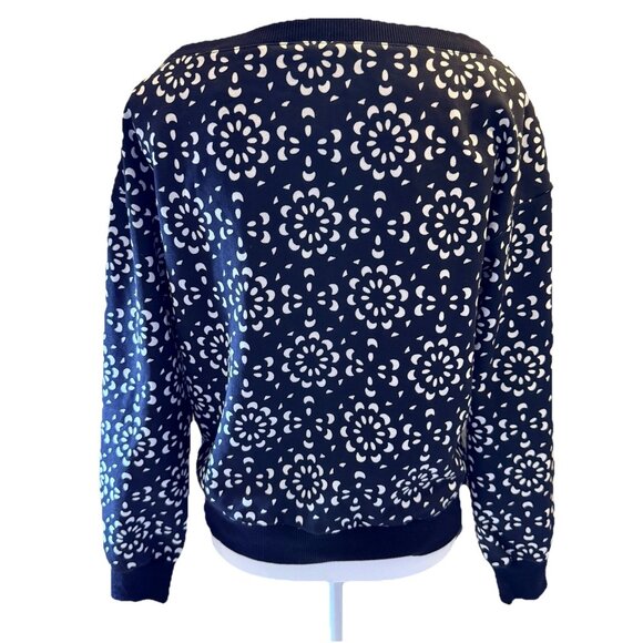 New Inc International Concepts Abstract-Print Sweater Black Size Small - Picture 2 of 5